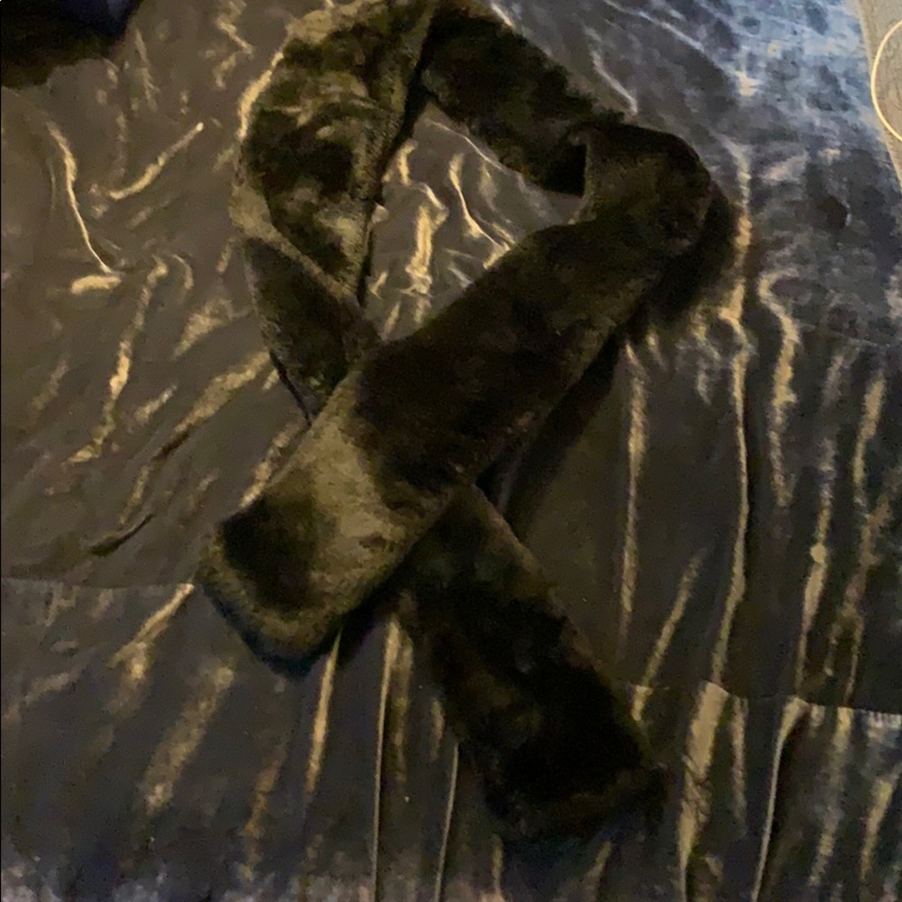 Black Faux Fur Scarf